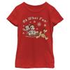 Disney Characters Sled Dog Group Girl's Solid Crew Tee Red view 1