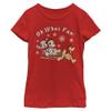 Disney Characters Sled Dog Group Girl's Solid Crew Tee Red view 2