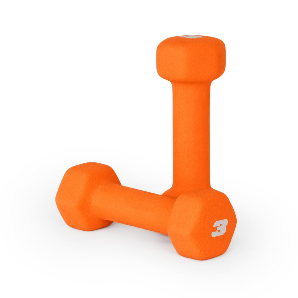 CAP Barbell Neoprene Dumbbell Weights, 3 lb Pair, Spiced Orange