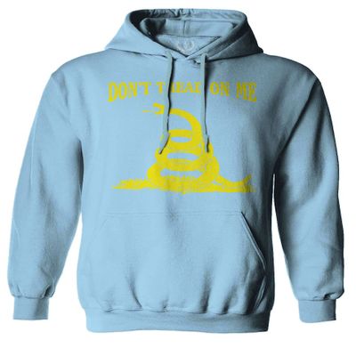 0024. American Don't Tread ON ME Military Combat United State Patriotic Style Sweatshirt Pullover Hoodie (Light Blue, Medium)