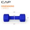 CAP Barbell Neoprene Dumbbell Weights, 12 lb Pair, Admiral Blue view 3