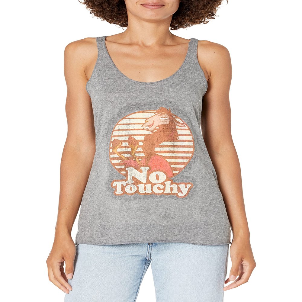Disney Junior's Emporer's New Groove No Touchy Tri-Blend Racerback Layering Tank, Gray Heather, XX-Large