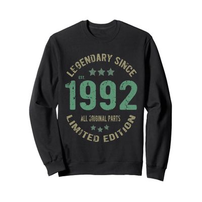 34 Year Old Bday Legend Since 1992 - Vintage 34th Birthday Sweatshirt
