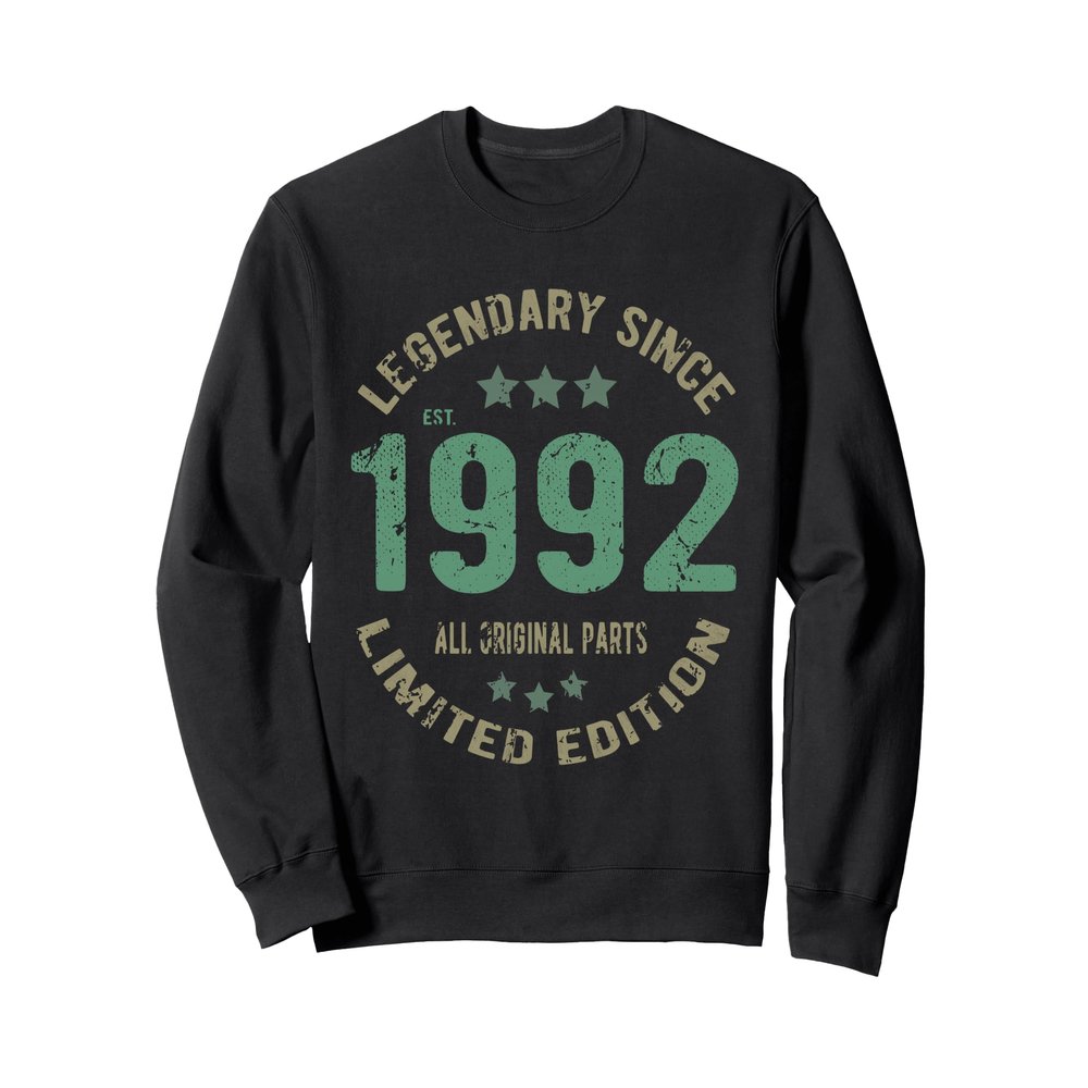 34 Year Old Bday Legend Since 1992 - Vintage 34th Birthday Sweatshirt