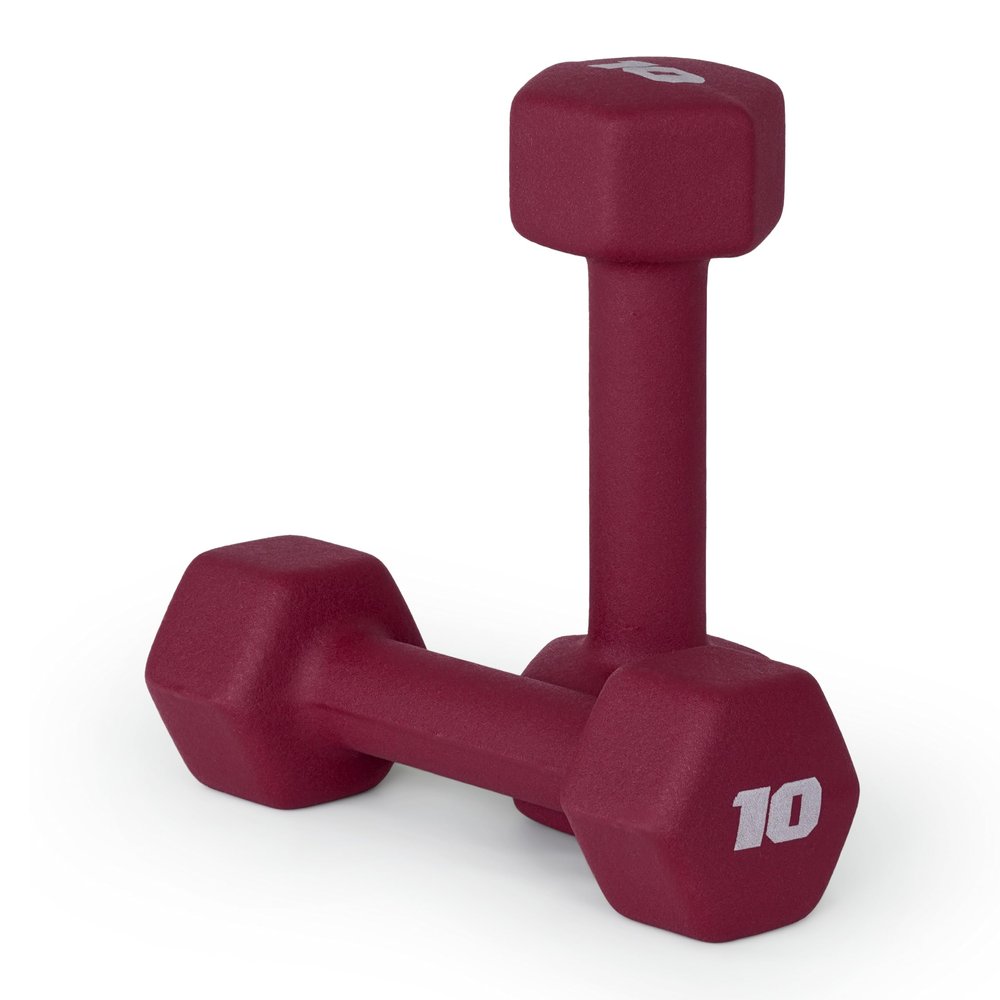 CAP Barbell Neoprene Dumbbell Weights, 10 lb Pair, Crimson