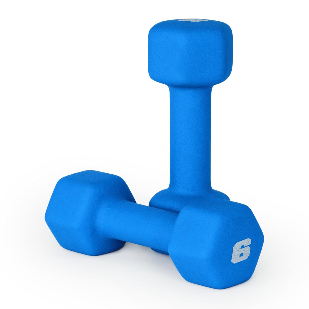 CAP Barbell Neoprene Dumbbell Weights, 6 lb Pair, Azure