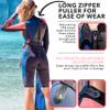 Platinum Sun Womens Shorty Wetsuit| 2mm Limestone Neoprene Long Sleeve Wet Suit (CoralNight, M) view 2