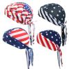 WHAMZ33 W 4 Pack Dew Rags Sweat Wicking Doo, Cycling Motorcycle Quick Drying Beanie Caps (USA Doo Rag) view 1