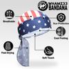 WHAMZ33 W 4 Pack Dew Rags Sweat Wicking Doo, Cycling Motorcycle Quick Drying Beanie Caps (USA Doo Rag) view 2