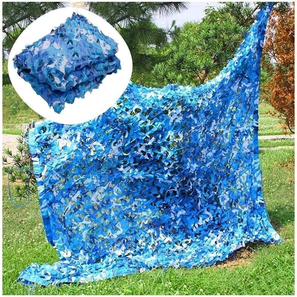 EIIDJFF Camo Netting Sun Shade Protective Netting for Hunting Camping Hide Sunscreen Nets Blue Durable Woodland Net
