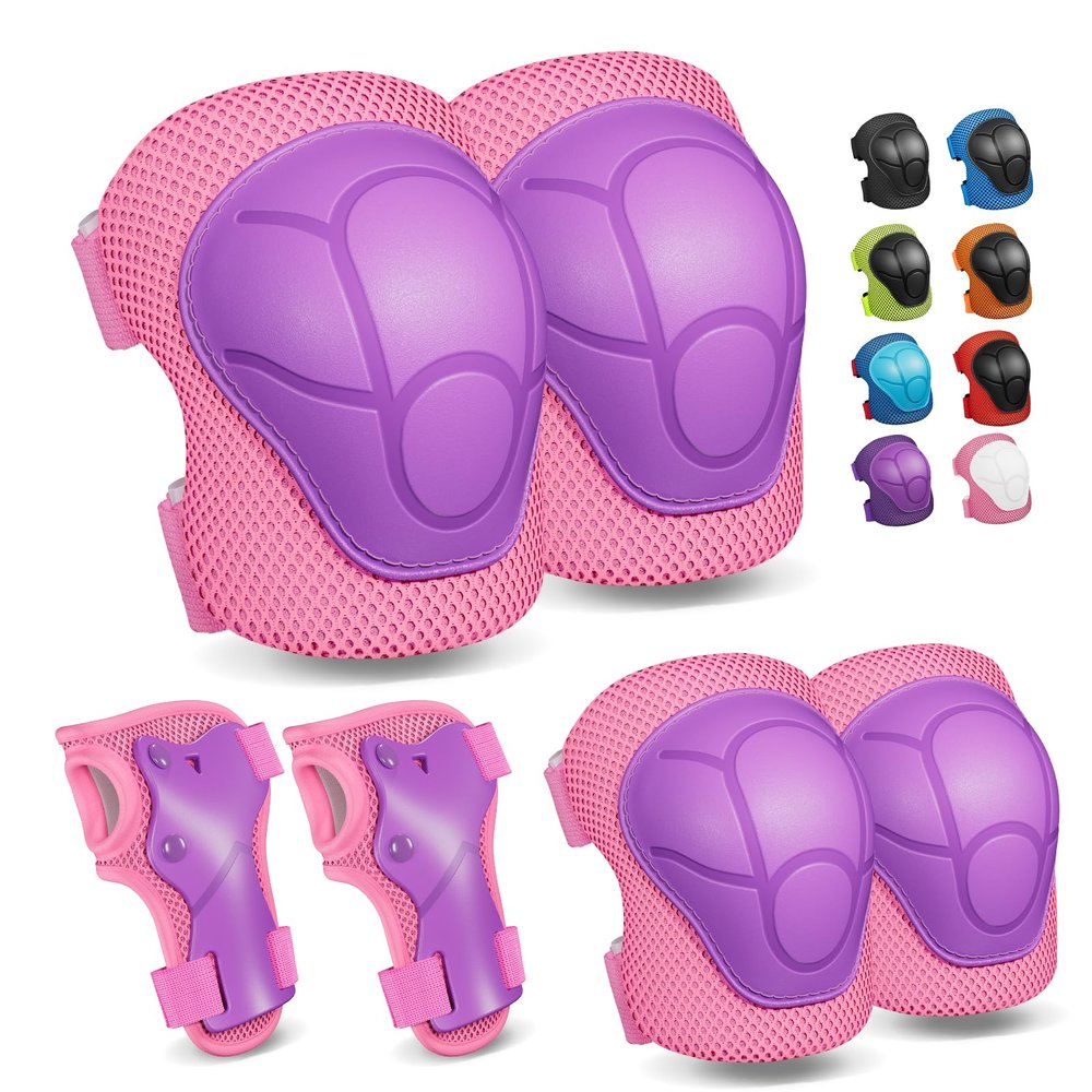 Knee Pads for Kids Kneepads and Elbow Pads Toddler Protective Gear Set Kids Elbow Pads and Knee Pads for Girls Boys with Wrist Guards 3 in 1 for Skating Cycling Bike Rollerblading Scooter