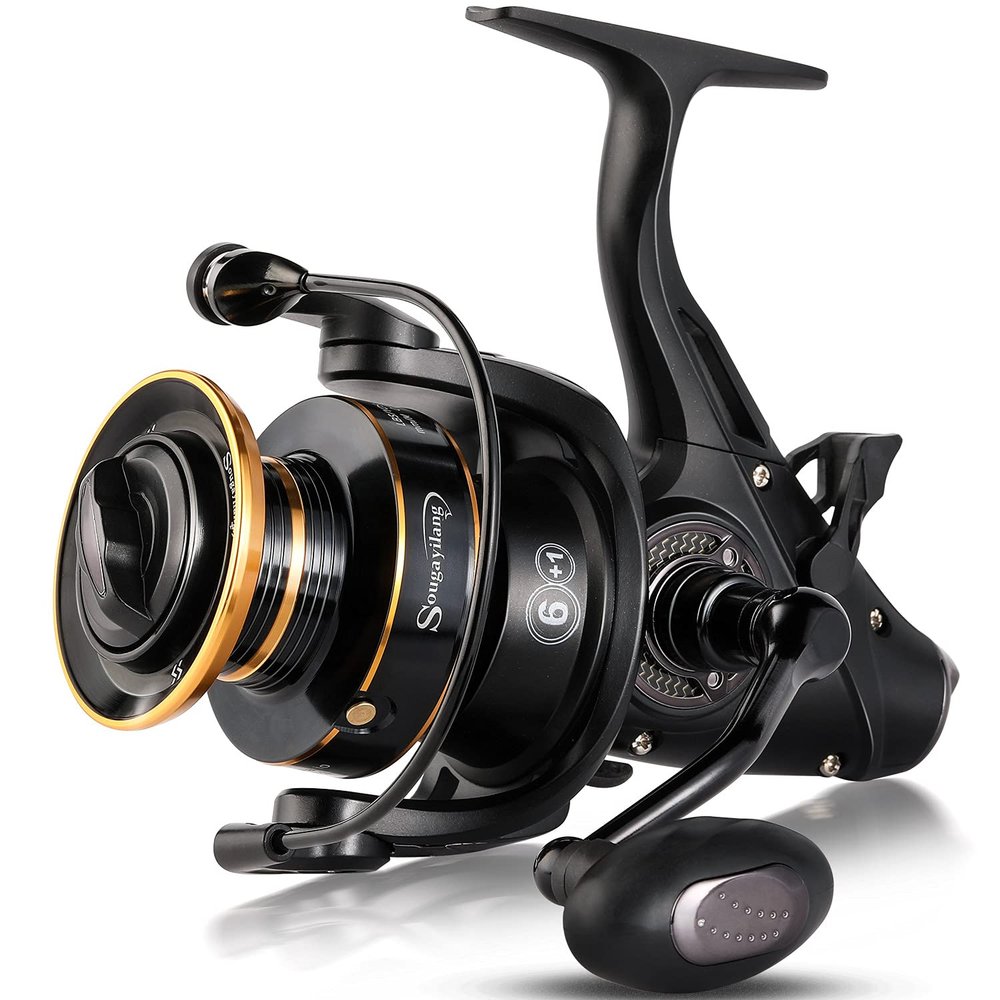 Sougayilang Bait Feeder Spinning Reels,33Lbs Drag Carp Fishing Reel Front and Rear Drag System, Freshwater Fishing Reel for Live Liner Bait Fishing for Catfish Fishing