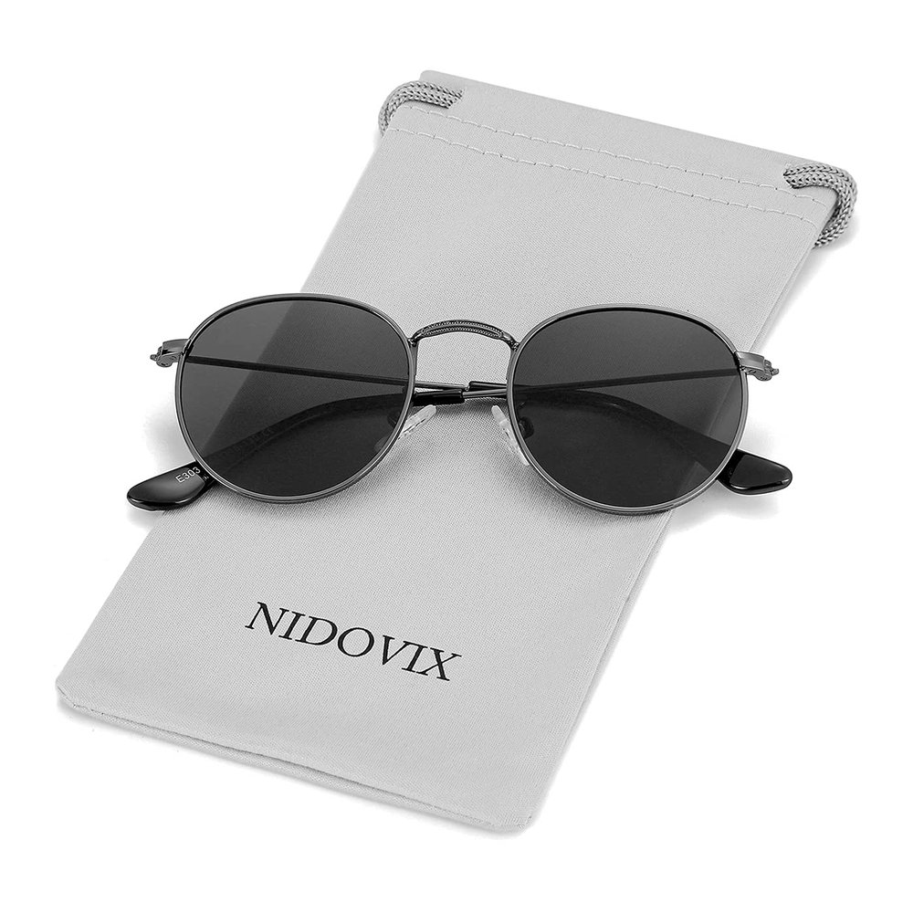 NIDOVIX Kids Polarized Sunglasses Classic Metal Frame for Baby Boys Girls Age 0-4 100% UV Protection (Gunmetal/Grey)