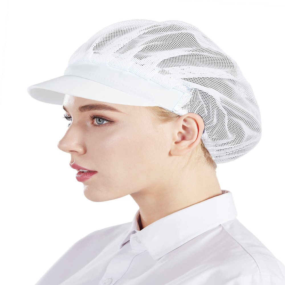 Nanxson 3pcs Chef Hat Kitchen Cooking Chef Cap Food Service Hair Nets CF9033 Whitefullnet