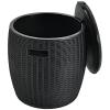 Black 4 in 1 Design 12 Gallon Ice Cooler Cocktail Side Table Storage Box Stool All-Weather Ice Bucket Drainage Hole with Plug Suitable for Poolside Party Barbecue Camping Hiking Family Gathering view 1