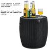 Black 4 in 1 Design 12 Gallon Ice Cooler Cocktail Side Table Storage Box Stool All-Weather Ice Bucket Drainage Hole with Plug Suitable for Poolside Party Barbecue Camping Hiking Family Gathering view 2