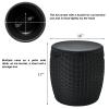 Black 4 in 1 Design 12 Gallon Ice Cooler Cocktail Side Table Storage Box Stool All-Weather Ice Bucket Drainage Hole with Plug Suitable for Poolside Party Barbecue Camping Hiking Family Gathering view 3