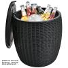 Black 4 in 1 Design 12 Gallon Ice Cooler Cocktail Side Table Storage Box Stool All-Weather Ice Bucket Drainage Hole with Plug Suitable for Poolside Party Barbecue Camping Hiking Family Gathering view 4