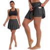 BUBBLELIME 5"/19"/26" XXS-XL Women's UPF 50+ Adjustable Running Skort - Pleated Skirt_SHADOWCHARCOAL Large-5" Inseam(1) view 2