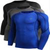 NELEUS Men's 3 Pack Workout Compression Shirts,5030,Black,Grey,Blue,3XL view 1