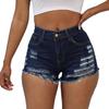 Weigou Women Jean Short Ripped Hot Shorts Comfy Stretchy Women Fringed Denim Shorts (Blue(1), S, s) view 3