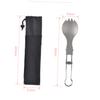2pcs Lightweight Folding Sporks for Camping Outdoor Dining Portable Multi-use Utensils Spoon Fork for Picnics Hiking and Travel view 2