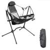 BaiTTang Folding Swing Chair - Free Rocking, Support up to 330lbs, Outdoor Camping Recliner Low Chair with Pillow with Carry Bag, for Fishing,Travel, Beach, Picnic (Color : Gray) view 1