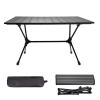 BaiTTang Portable Aluminum Folding Table Outdoor Picnic Table with Carrying Bag, Manually Adjustable Table Height, Ideal for Outdoor Hiking BBQ Camping Fishing view 1