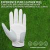 FINGER TEN Golf Gloves Men Value 5 Pack for Left Right Hand, Comfortable Soft & All Weather Grip Mens Golf Glove, Sizes S M ML L XL XXL 3XL (White(Men Gloves), Medium/Large(Worn On Left Hand)) view 4