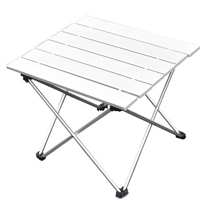 BaiTTang Ultra-Light Aluminum Folding Table Outdoor Picnic Table with Carrying Bag and Skidproof Foot Cover, Ideal for Outdoor Hiking BBQ Camping Fishing Beach (Size : Medium)