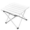 BaiTTang Ultra-Light Aluminum Folding Table Outdoor Picnic Table with Carrying Bag and Skidproof Foot Cover, Ideal for Outdoor Hiking BBQ Camping Fishing Beach (Size : Medium) view 1