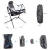 BaiTTang Folding Swing Chair - Free Rocking, Support up to 330lbs, Outdoor Camping Recliner Low Chair with Pillow with Carry Bag, for Fishing,Travel, Beach, Picnic (Color : Pink) view 3