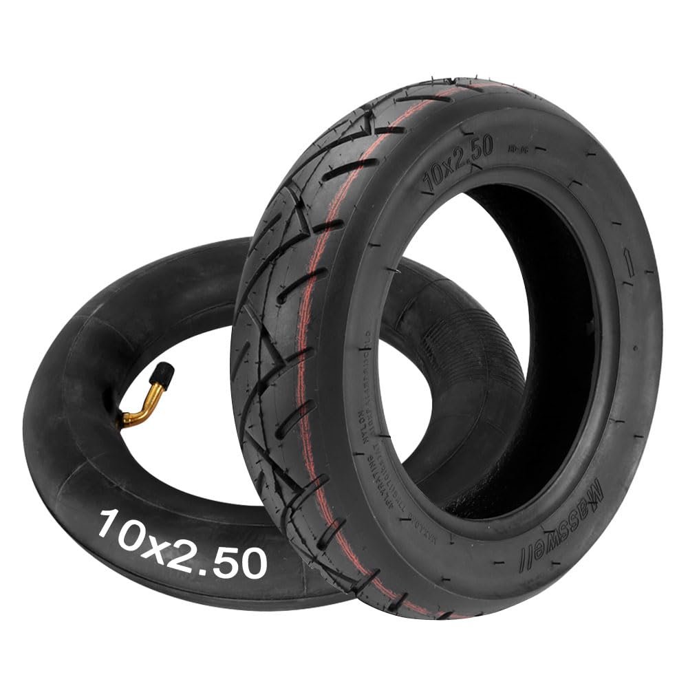 10x2.50 Tire + Inner Tube Set for 6 RIM 10" Scooter Wheels Electric Scooter Swagcycle Hover Board Smart Self Balancing Electric Scooters 36V 48V 400W 500W 800W Hub Motor