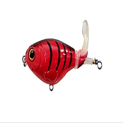 Whopper Popper 75mm 17g Style Topwater Rotating Wobbler Crankbait Lure - Choose Color (F)