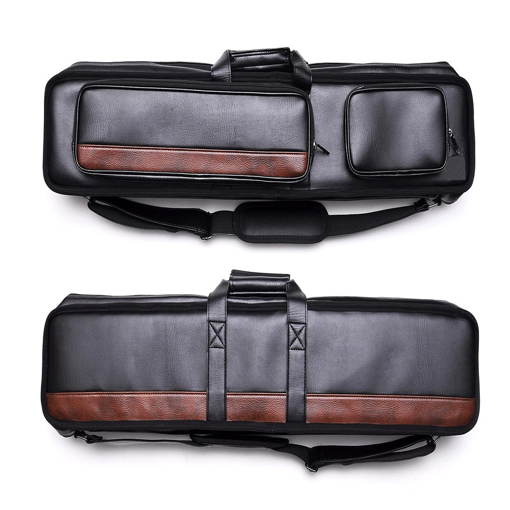 Billiard Depot 2x22x42x53x6 Professional Pool Cue Case 2butts 2shafts2butts 4shafts2butts 5shafts3butts 6shafts Carry Billiard Pool Cue Stick Case (3B6S-Soft-Brown)