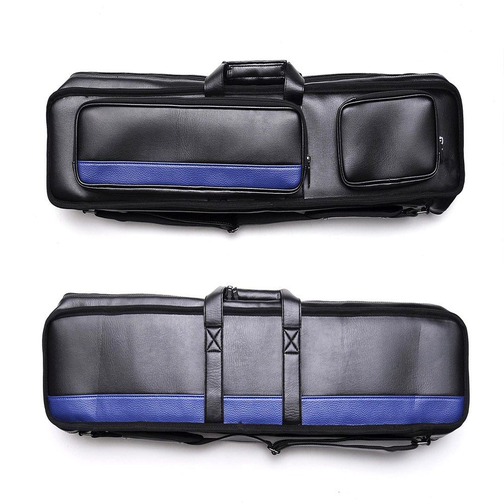 Billiard Depot 2x22x42x53x6 Professional Pool Cue Case 2butts 2shafts2butts 4shafts2butts 5shafts3butts 6shafts Carry Billiard Pool Cue Stick Case (3B6S-Soft-Blue)