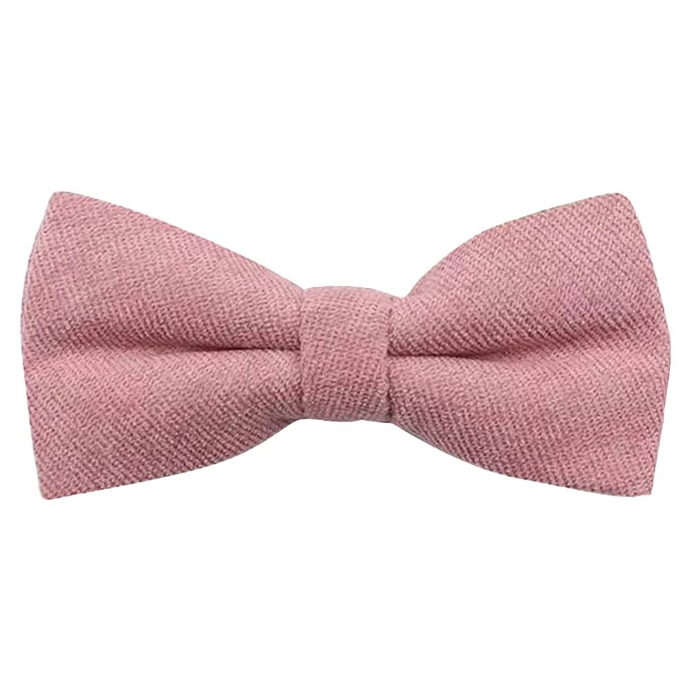 Children's Kids Boys Luxury Cotton Blend Elasticated Bow Tie (Dusty Rose Pink) - suitable for formalwear, weddings, parties, pageboy & groomsmen matching outfits