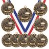 10 Pack of Band Music Gold Medals Trophy Award with Neck Ribbons MA view 1