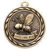10 Pack of Spelling Bee Gold Medals Trophy Award with Neck Ribbons MA view 2