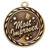 10 Pack of Most Improved MIP Gold Medals Trophy Award with Neck Ribbons MA view 2