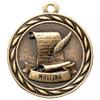 10 Pack of Writing Gold Medals Trophy Award with Neck Ribbons MA view 2