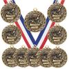 10 Pack of Science Fair Project Gold Medals Trophy Award with Neck Ribbons MA view 1
