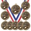 10 Pack of Music Gold Medals Trophy Award with Neck Ribbons MA view 1