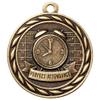 10 Pack of Perfect Attendance Gold Medals Trophy Award with Neck Ribbons MA view 2