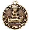 10 Pack of Attendance Gold Medals Trophy Award with Neck Ribbons MA view 2