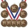 10 Pack of English Reading Writing Gold Medals Trophy Award with Neck Ribbons MA view 1