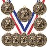 10 Pack of Drama Actor Actress Gold Medals Trophy Award with Neck Ribbons MA view 1