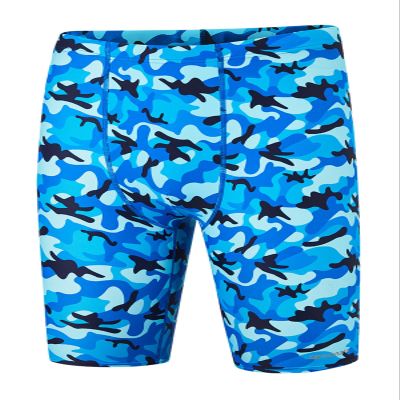 DEVOROPA Boys' Swim Jammers Youth Competitive Swim Team Suit Quick Dry Athletic Swimming Shorts UPF 50+ Wave Pattern M