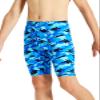 DEVOROPA Boys' Swim Jammers Youth Competitive Swim Team Suit Quick Dry Athletic Swimming Shorts UPF 50+ Wave Pattern M view 2