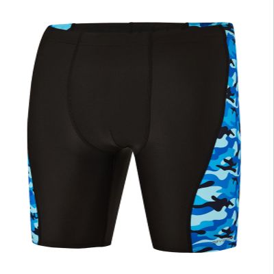 DEVOROPA Boys' Swim Jammers Youth Competitive Swim Team Suit Quick Dry Athletic Swimming Shorts UPF 50+ Black-Wave XL